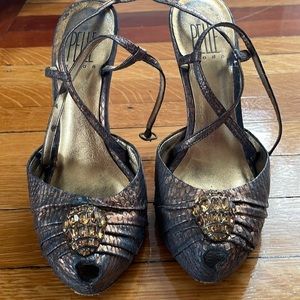 Pelle Moda strappy copper heeled sandals